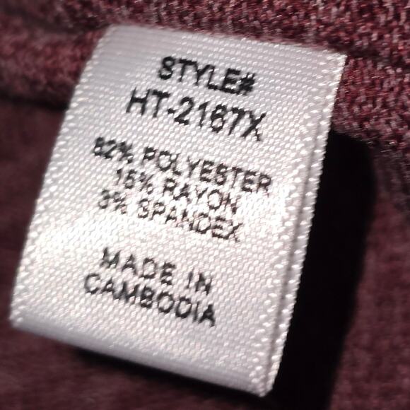 Zenana Burgundy Heathered Mock Neck Long Dolman Sleeve Oversized Tunic Top 3X - Picture 6 of 7